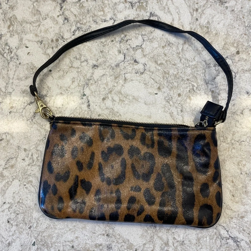 Steve Madden Leopard Print Wristlet Clutch - Brown & Black
